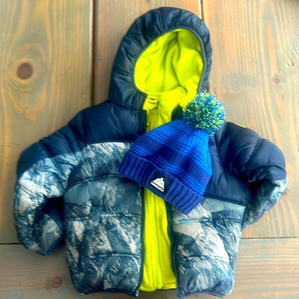 Boys Puffy Jacket with matching Hat
